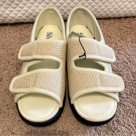 Silverts Open Toe Shoes Womens 9 Extra Wide Diabetes Swelling Arthritis Non Slip - Picture 2 of 14